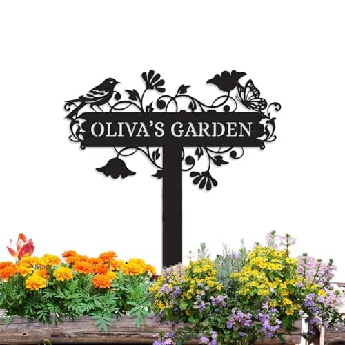 Metal Signs Customized | Personalized Garden Stake Metal Sign | Custom Metal Garden Sign | Personalized Garden Name Sign | Custom Sign Outdoor Metal | Gardening Decor Gifts for Gardeners - View 2