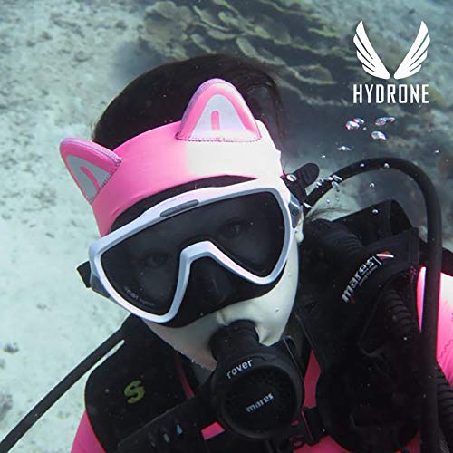 Miniatura 5 de Diadema de buceo rosa gato gatito 0.079in neopreno capucha para mujeres jóvenes cubierta de la cabeza de buceo, surf banda térmica para el pelo para