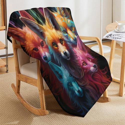 Manta de sofá de zorro para dormir muy suave de 100 x 130 cm 5