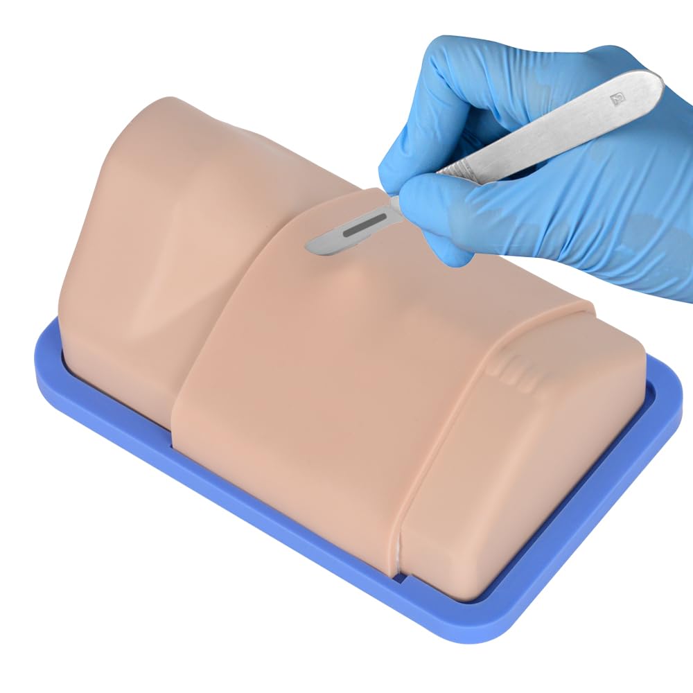 MedEduQuest Adult Cricothyrotomy Simulator, Surgical Airway Trainer | Tracheotomy Training Model