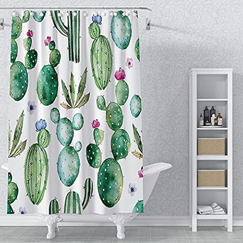 AWERT Cortina De La Ducha Tropical Plantas Cover