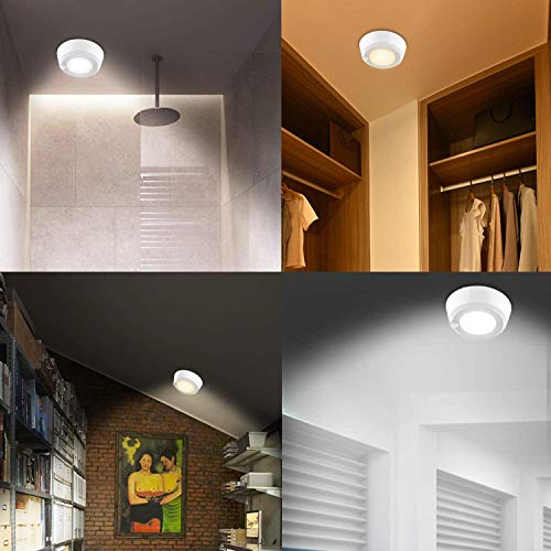 HONWELL RF Motion Sensor LED Ceiling Light Indoor Wireless Battery Powered Light with Remote RF Signal Detector, Cool/Warm White Shower Light Timer for Gargage Stair Closet Porch Hallway 5.67 Inches - Image 3