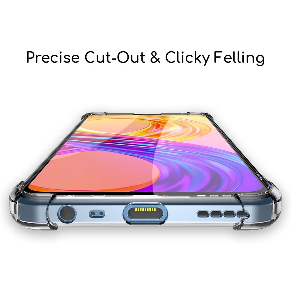 ebestStar - Cover per Realme 8 Pro, Realme 8 (No 5G), Custodia Silicone Trasparente, Protezione TPU Antiurto, Bordi Rinforzati, Trasparente + Vetro Temperato