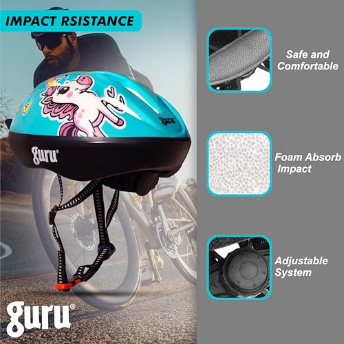 Image of GURU Cycling Helmet, Light Weight with Superior Ventilation, Helmet for Mountain, Road Bike & Skating Helmet with Premium White EPS Foam Lining, Ideal for Adults and Kids
