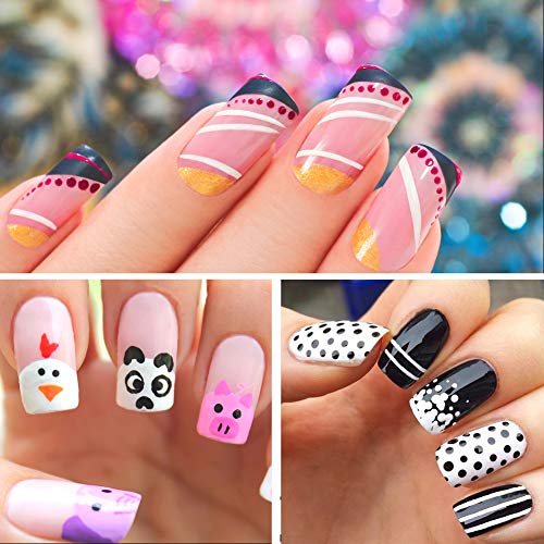 StillCool Nail Art Pen Painting Design Tools Kit Set Drawing Dotting for UV Gel Polish Assorted Colour (6 Random Color)