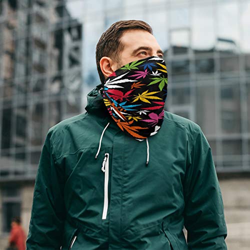 Headwear Bandana Colorful Marijuana Cannabis Leaves Face Scarf Cover Mask Headband Neck Gaiter For Women Men Dust Sun Protection Balaclava #TOP7