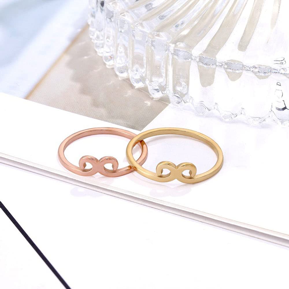 Anello di Coppia Cinese Creativo - Anello di Dito a Cerchio a Cerchio Stretto, Anello di Coda impilabile Lucido, Regali di Compleanno pratici economici per M (K 7 (K 8)