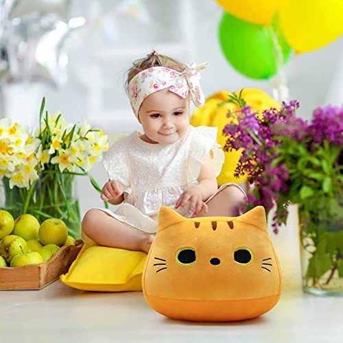 Image of 3D Orange Cat Plush Toy, 15.7'' Brown /Grey /Orange Stuffed Animal Plush Pillow for Birthday /Christmas /Kids Gifts /Home Car Decoration