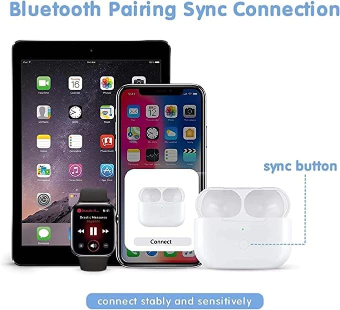 Miniatura 5 de Funda de carga inalámbrica compatible con Airpods Pro, funda de carga para Airpods Pro, funda de carga Air pod Pro con botón de sincronización de