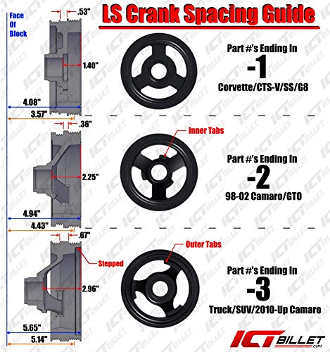 ICT Billet LS Truck Alternator & Power Steering Pump Relocation Bracket Kit Accessory Kit LSX Saginaw Compatible with 1999-2014 Silverado Sierra Yukon Tahoe Express Suburban 1500 2500 3500 551396-3