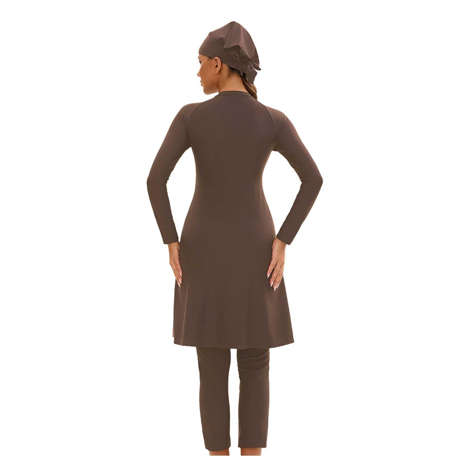 Burkini Damen: Muslimische Badeanzug Uv Rashguard Slim Fit Bauchweg Schwimmanzug Bademode Große Größe Shape Swimsuits for Women Swim Suit Push Up Badeanzüge Swimwear