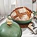 Flavehc Bread Oven Cast Iron Bread Dutch Oven with Cloche Lid for Bread Baking Darkcyan Enameled Cast Iron Bread Oven with Dome Lid for Sourdough, 9.8 Inches