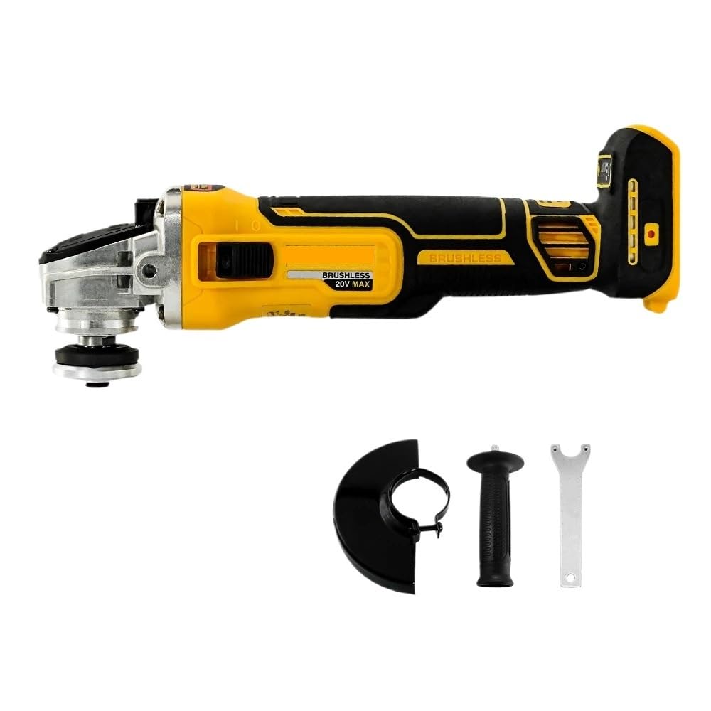 Ewsdsfs 125Mm No Battery 125Mm Brushless Electric Angle Grinder Polishing Cutting Machine Cordless Tools 20V Battery Pin(125Mm No Battery)
