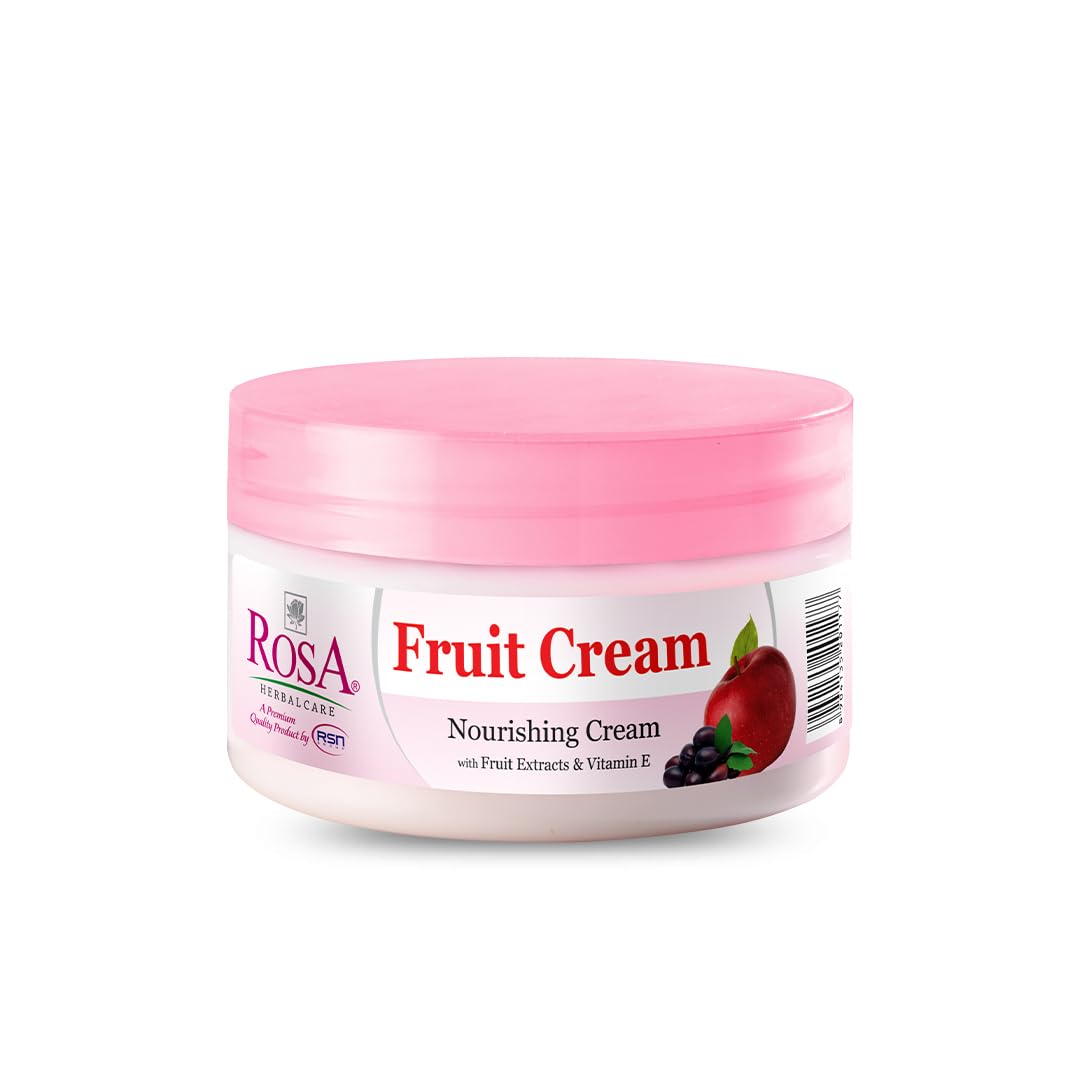 ROSA Fruits Moisturizing Cream For Unisex | With Fruit Extracts and Vitamin-E | Quick Absorbing & Non Sticky Moisturizer For Face, Hands & Body | Healthy, Soft & Glowing Skin any irritation-(Pack of 1-500ml)