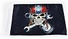Motorcycle Flags The Jolly Roger Pirate 5.5 x 9 Inches with 38 Sleeve for Double Flag Holder Flag Mount Pole