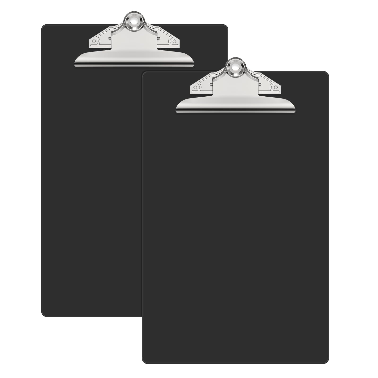 Juvealoe A4 Plastic Large Clipboard Set of 2, 8.5 x 11 Clip Boards with Butterfly Clip, Size 14 x 9″, Suit for Classroom, Teacher, Students, School & Office Supplies(Black)