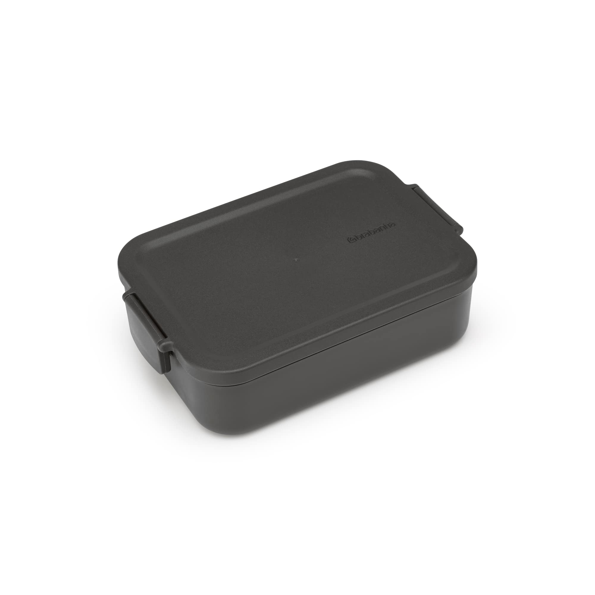 Brabantia Make & Take Medium Lunch Box (Dark Gray) BPA-Free, Airtight Snap Locks, Microwave & Freezer Safe, Travel Meal Prep Container