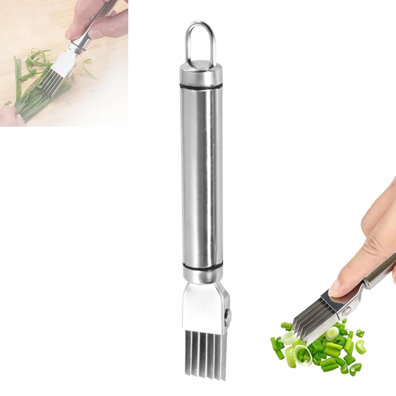 Shred Silk The Knife, 2025 Green Onion Cutter Stainless Steel Chopped Kitchen Slicing Tool Cutter for Vegetables Onion Garlic, Multifunctional Kitchen Food Vegetable Cutter Kitchen Gadget (A 1Pack)