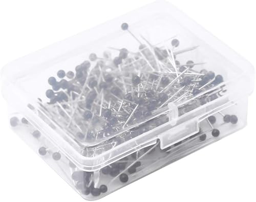 Miniatura 6 de 250 alfileres de costura de bola de cristal, alfileres rectos para decoración de joyas, color negro