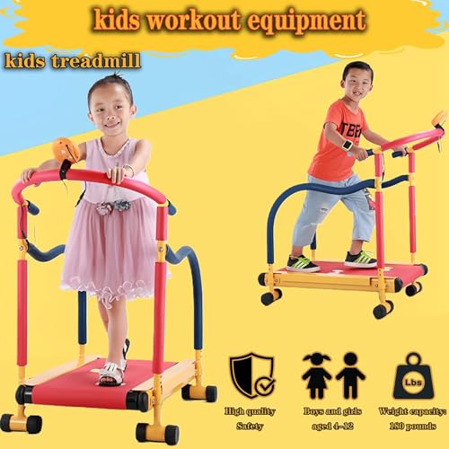 Image of Kids Treadmill for Home Indoor with Incline and Handles,Kids Fitness Exercise Equipment,Small Self Propelled Walking Pad Treadmill with LED Display,for Family Kindergarten