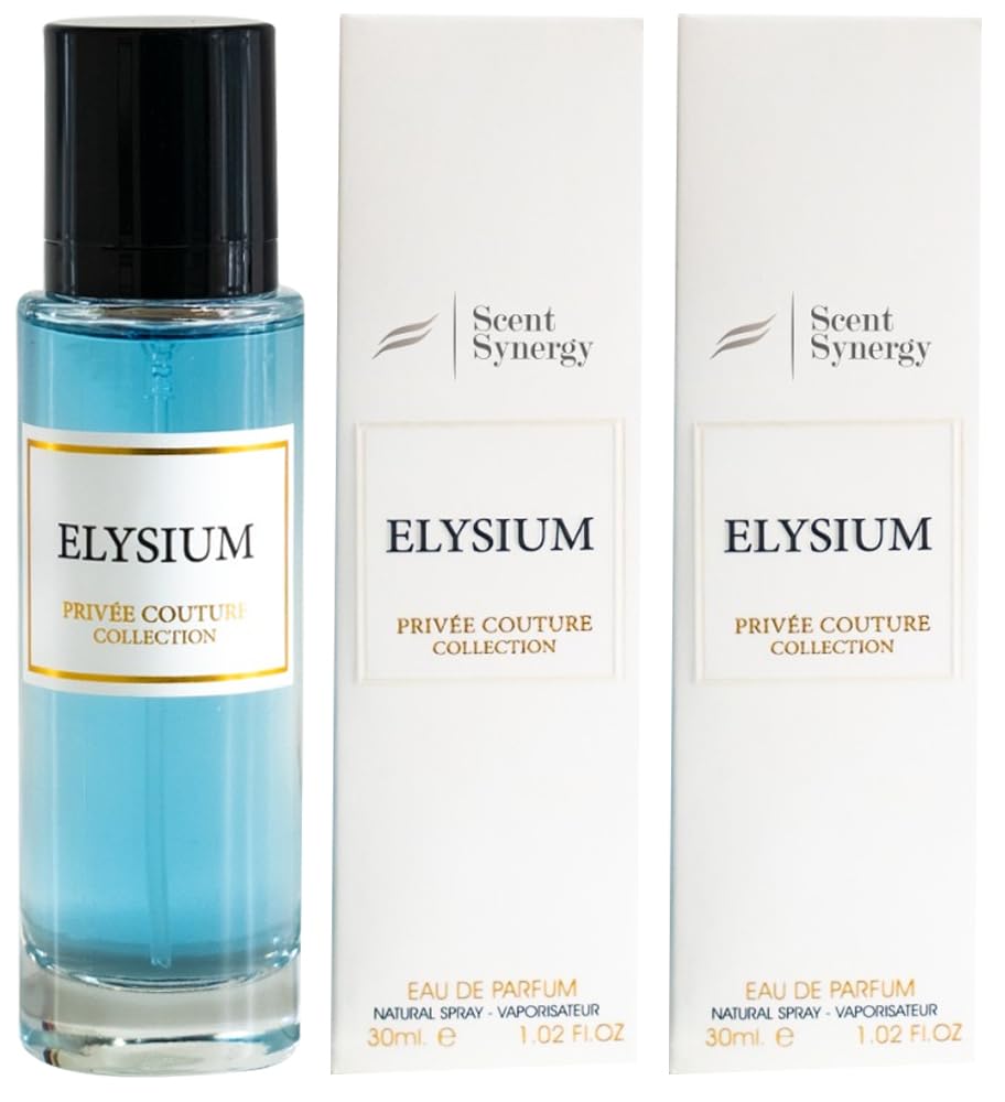 Pack of 2 ELYSIUM - Eau De Parfum | Long Lasting - Privee Counture Collection | Mini Travel size 30 ML perfume - High Concentration