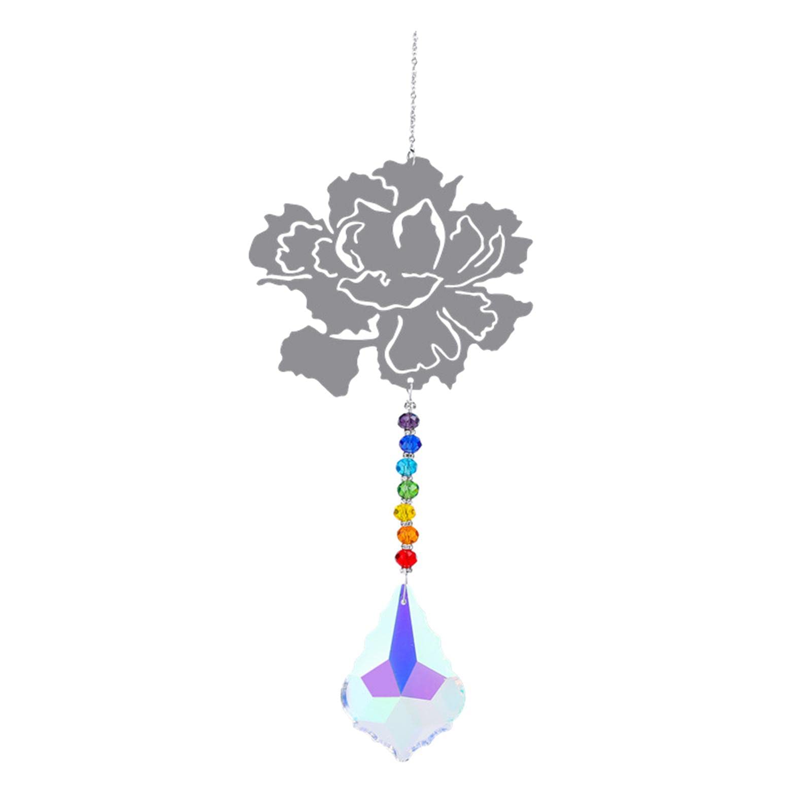 Rainbow Crystal Suncatcher Chandelier Prism Hanging Pendant Flower 45cm | Suncatchers & Mobiles Home Déco-image-42