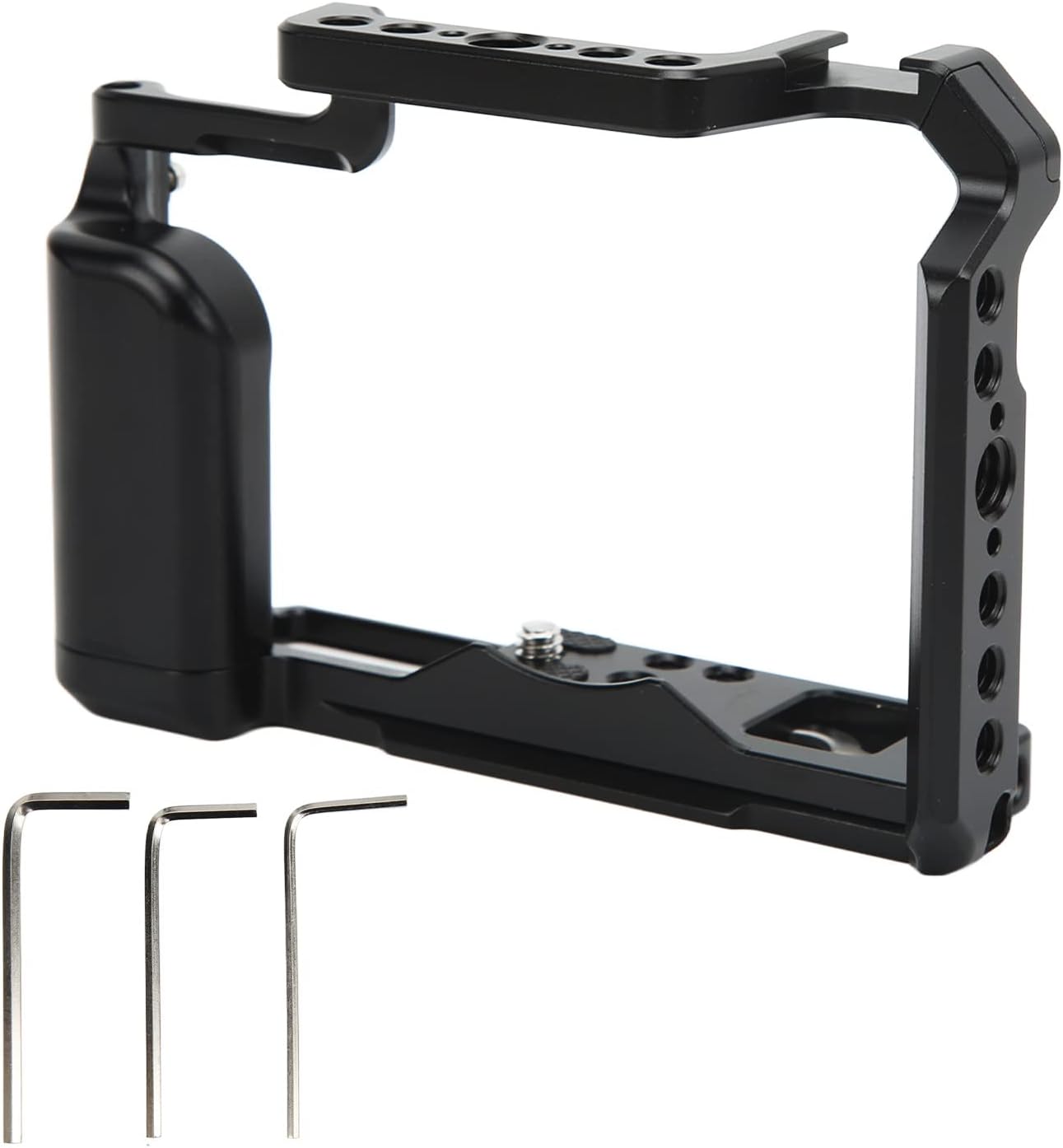 Aluminum Alloy Camera Video Cage, Lightweight Camera Video Shooting Cage Rig for X T30, X T20, X T10, Film Movie Making Kit Filming Accessories with 1/4in Locating 1/4in 3/8in