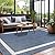 LuuL Home Bordered Outdoor Rug 5x7 Washable Outside Carpet for Indoor Patio Porch Waterproof Easy Cleaning Non Shedding Area Rugs Blue 5 x 7