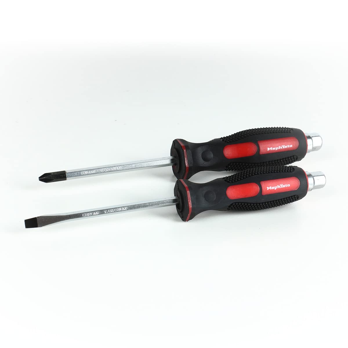 Mephisto Set di cacciaviti con impugnatura antiscivolo Soft Grip, set da 27 pezzi, cacciavite a croce, intaglio, di precisione, per elettricista, incl. Soft Inlay in effetto carbonio