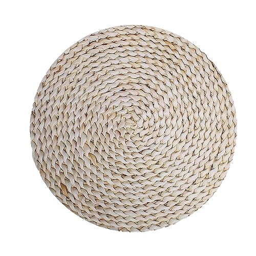 Balsa Circle 6 Beige 13 in Woven Rattan Design Disposable Paper Round Charger Plates Party Events Reception Home Decorations Supplies