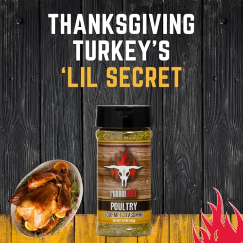 Image of Gourmet Poultry Seasoning - All-Purpose Chicken & Turkey Rub with Garlic, Lemon & Spices | Premium No-MSG added Blend for Roasting, Grilling, Smoking, Rotisserie, Pork & Fish | Small-Batch by Runnin' Wild Foods, 5.7 oz