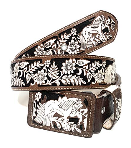 Men's Authentic Western Charro Horse Belt, Cinto Charro Vaquero Fino2