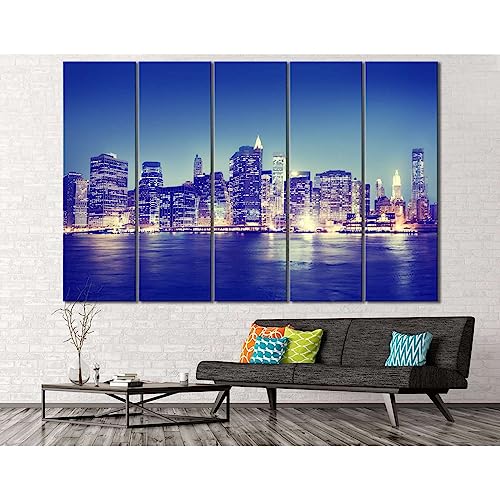 Impression sur toile panorama de New York ZELLART tableau 5 panneaux 140x90