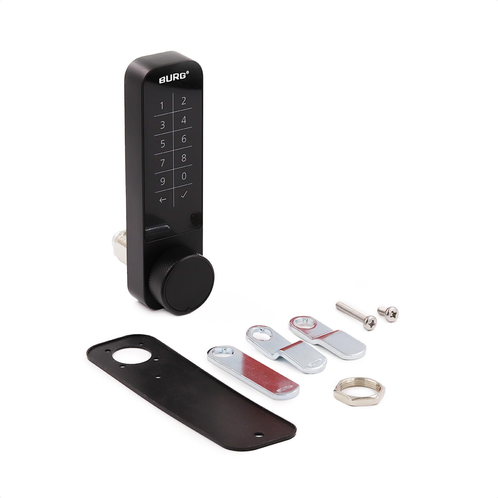 BURG Niro.Code Elektronisches Möbel-/ Zahlencodeschloss, schwarz, robust & wassergeschützt Klasse IP65