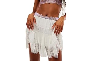 Y2k Lace Trimmed A-Line Ruffle Mini Skirt