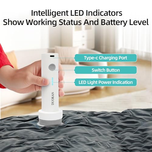 Image of Cordless Electric Vacuum Pump for Vacuum Storage Bags Travel Air Pump, Portable USB Rechargeable Seal & Compression Bag Pump for Clothes, Blankets & Bedding (Grey)