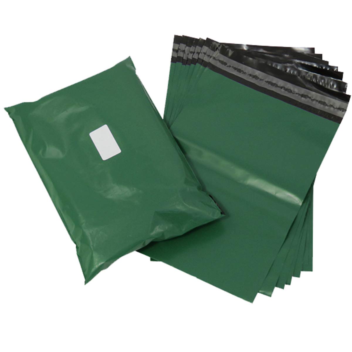 Olive Green Strong Tough Mailing Bags - Sticky Self Seal Flap - Poly Plastic Polythene for Postal Postage Packaging Courier Mail Pouch Sacks - Premium Quality (10x14” (250x350mm), 50 Bags)