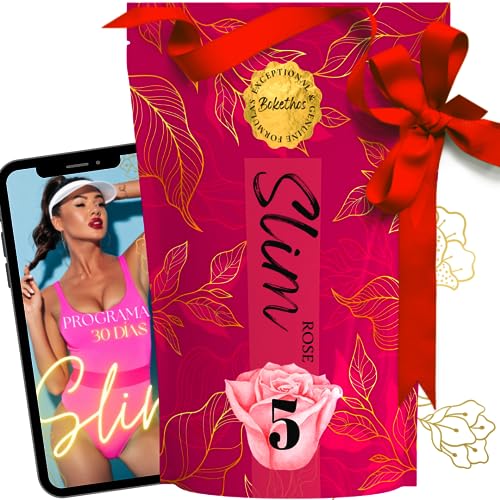 Slim5 ROSE Infusión Adelgazante 100% Natural Efecto 5 en 1 - Detox, Diurético, Drenante, Efecto Purificación Corporal, Pétalos Rosas, Té Verde, Regaliz, Jazmín, Abedul 100gr