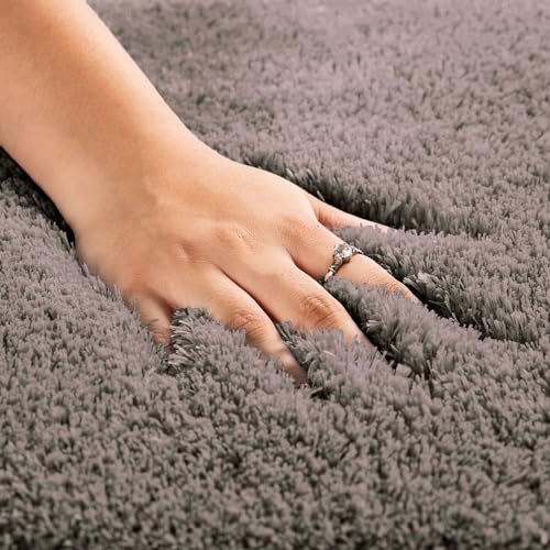 Image of LUXE HOME INTERNATIONAL Polyester Contour Bath Mat - Washable, Anti Skid, Water Absorbent Contour Mats for Bathroom, Toilet, Wash Basin & Bathroom Contour Mat Set (Cocoa, 45x 75 cm & 40x45)