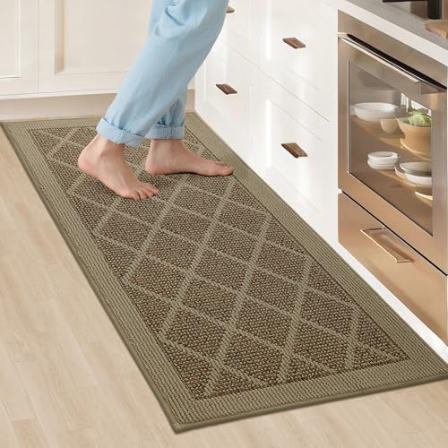 COSY HOMEER Kitchen Rug Non-Slip 20x48 Beige