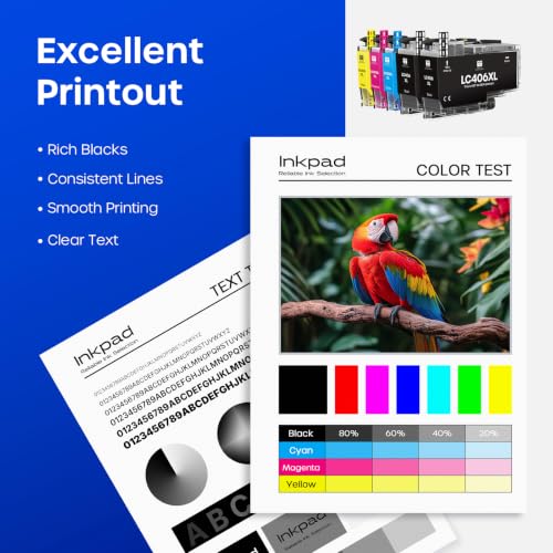 Image of LC406XL Ink Cartridges for Brother Printer Replacement for LC406 XL, 5 Pack