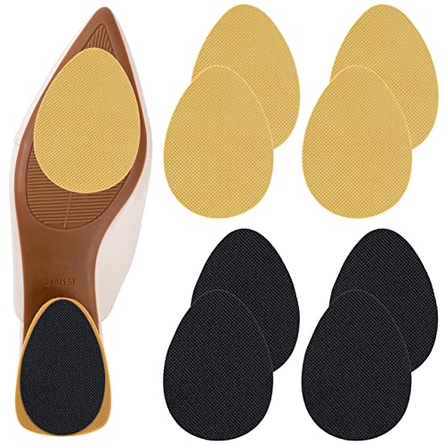 Image of Non Slip Shoe Pads, GADEBAO Self Adhesive Anti Slip Shoe Grips on Bottom of Shoes, Odorless Silicone Shoe Slip Pads, High Heels Non Skid Sole Protector Stickers (4 Black + 4 Beige)