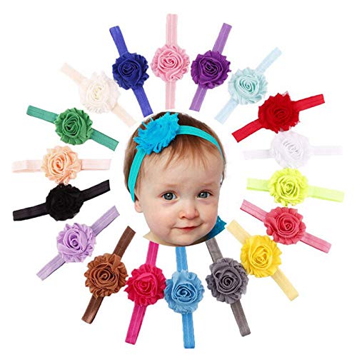 Clearance Sale!18PCS Babys Girls Elastic Shabby Cute Flower Headband Photography Headbands Newborn Hair Accessories (Multicolor)