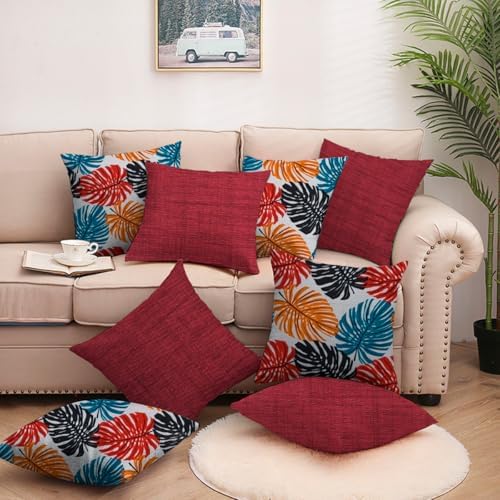 Kit com 8 Capas para almofadas 4 Costela Colorida com 4 Vermelho ...