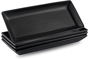 Black Ceramic Tray: Gomakren 4 Porcelain Serveware Platters