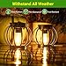 KOOPER Solar Lanterns Outdoor Waterproof, Upgraded Metal Hanging Solar Lights Outdoor Lanterns, Brighter Auto On/Off Outdoor Hanging Lantern for Yard Patio Pathway Porch Garden Decor 2 Pack