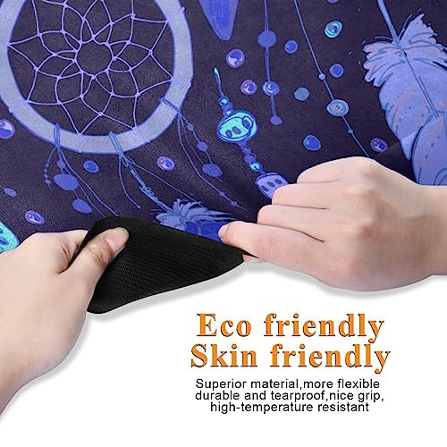 BOENLE Purple Dreamcatcher Bead Chains Yoga Mat for Home Workout Fitness Mat for Women Non Slip Exercise Mats with Storage Bag