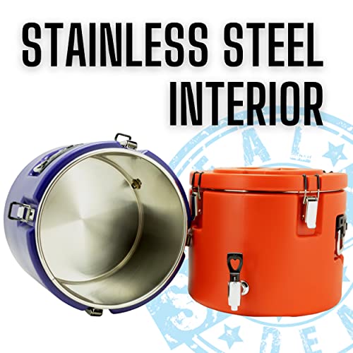 5 Gallon Insulated Beverage Cooler: Dispenser With Stainless Steel Interior And Spout/Spigot, Portable Sports Cooler For Camping, Outdoors - Fun Round Water Jug - Stackable (Red) #TOP2