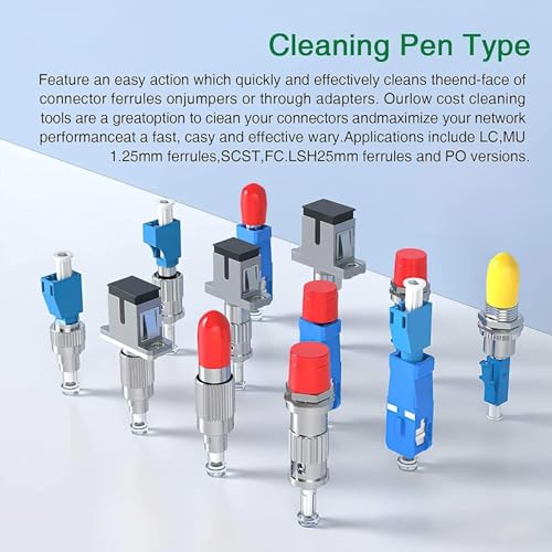 TECHTEST Fiber Optic Connector Cleaning Pen 5pcs Fiber Optic Cleaner Pen for 2.5mm Sc,fc,st,sc/apc and Fc/apc800 + Clean Times Fiber Endface Cleans... - Image 6