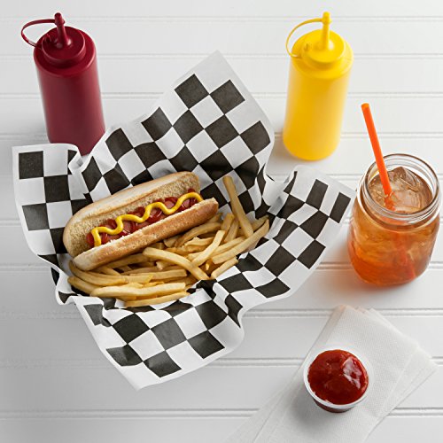1000 Sheets - Food Basket Liner Deli Paper Sandwich Wrap Paper 12inx12in (Black)
